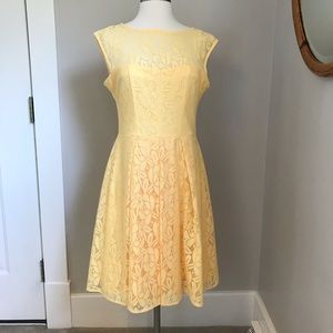 London Times yellow lace dress